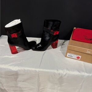 Stylish Black and Red Ankle Boots